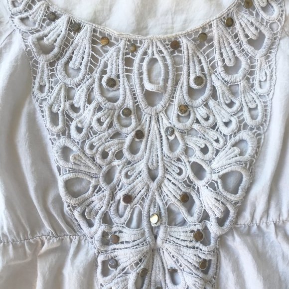 Farinelli Tunic Dress Top Crochet Large Peasant - Picture 3 of 15